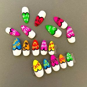 Press On Nail - Heart Candy Pop Nail
